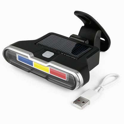 SolarGuard - פנס אחורי נטען סולארית עם חיישן אור